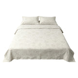 DT100% pure hemp bedding three piece set&large jacquard light luxury wrapped bed sheet envelope pillowcase&spring and summer breathable jacquard pattern - lotus three piece set