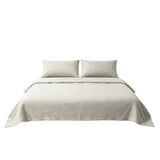 DT100% pure hemp bedding three-piece set & Jacquard light luxury wrapped sheet envelope pillowcase & spring and summer breathable jacquard pattern-Shiyu three-piece set