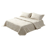 DT100% pure hemp bedding three piece set&large jacquard light luxury wrapped bed sheet envelope pillowcase&spring and summer breathable jacquard pattern - lotus three piece set