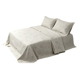 DT100% pure hemp bedding three piece set&large jacquard light luxury wrapped bed sheet envelope pillowcase&spring and summer breathable jacquard pattern - lotus three piece set