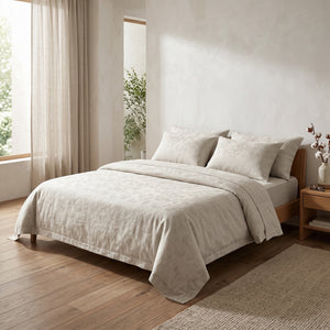 DT100% pure hemp bedding three-piece set & Jacquard light luxury wrapped sheet envelope pillowcase & spring and summer breathable jacquard pattern-Shiyu three-piece set