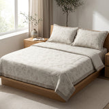 DT100% pure hemp bedding three-piece set & Jacquard light luxury wrapped bed sheet envelope pillowcase & spring and summer breathable jacquard pattern-small jungle three-piece set